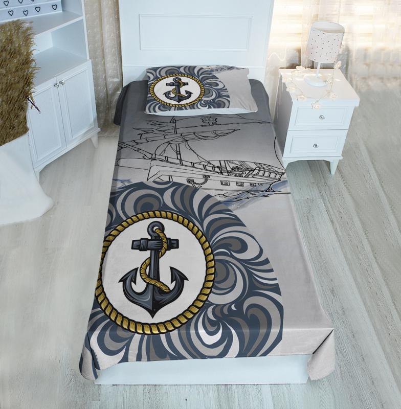 Denizci Çapalı BH2030 Pike&Yatak Örtüsü(Yastık Kılıflı)
