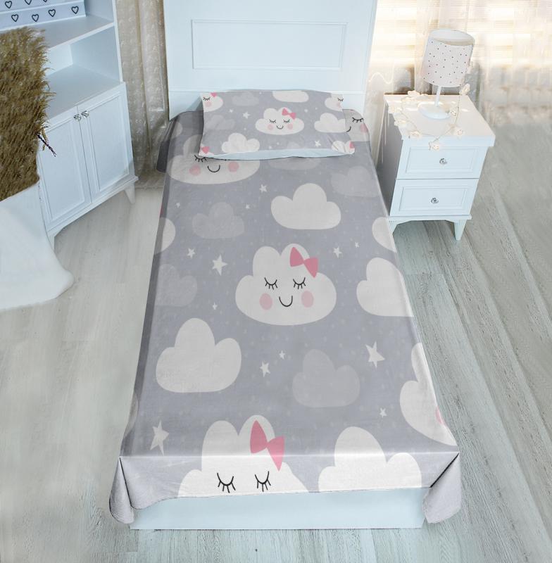 Sevimli Bulutlu BH2264 Pike&Yatak Örtüsü(Yastık Kılıflı)