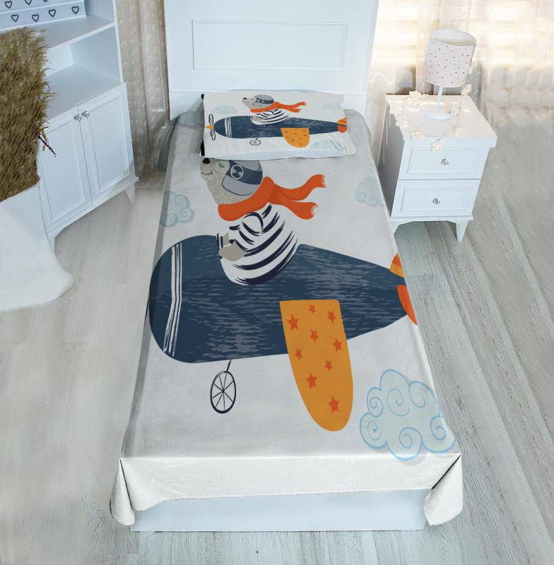 Sevimli Uçan Ayı BH2390 Pike&Yatak Örtüsü(Yastık Kılıflı)
