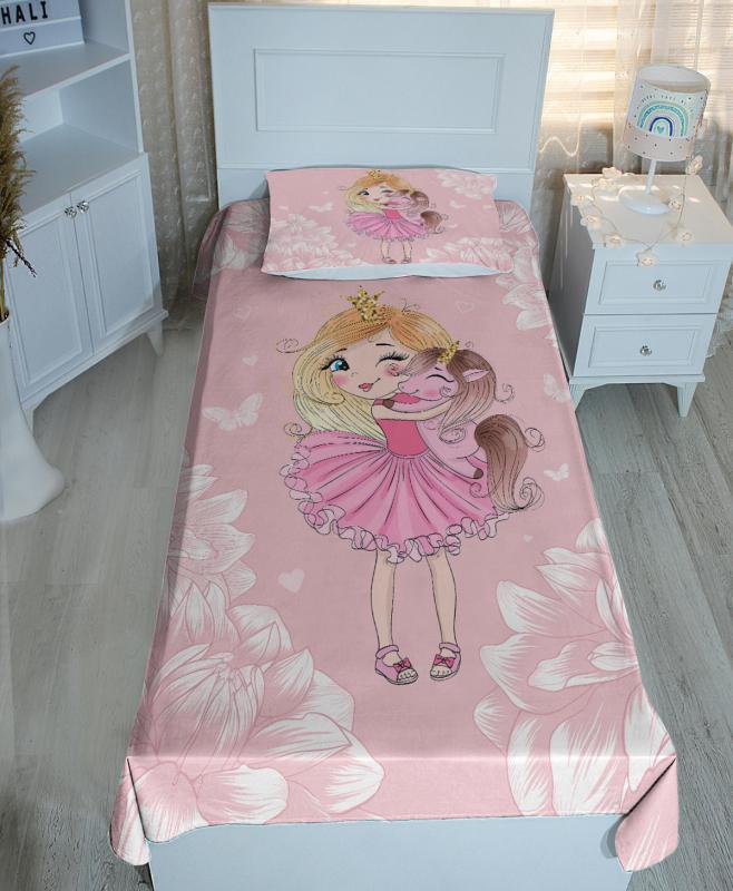 Prenses Kız ve Pony Yatak Örtüsü & Pike