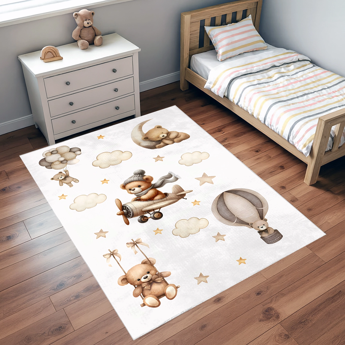 Ayıcıklı Bambu Bebek Çocuk Halısı