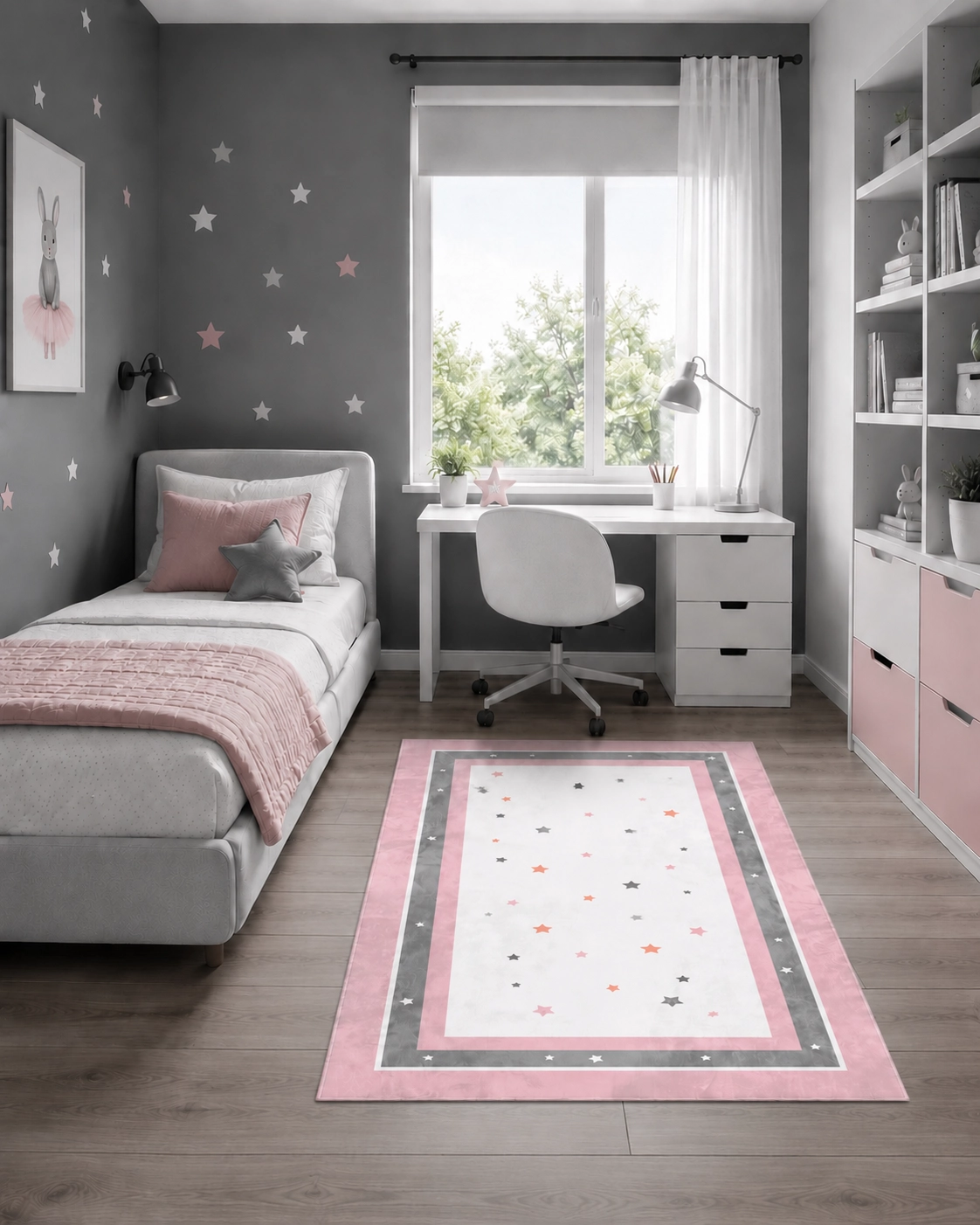 Yıldızlı Bambu Çocuk Odası Halısı