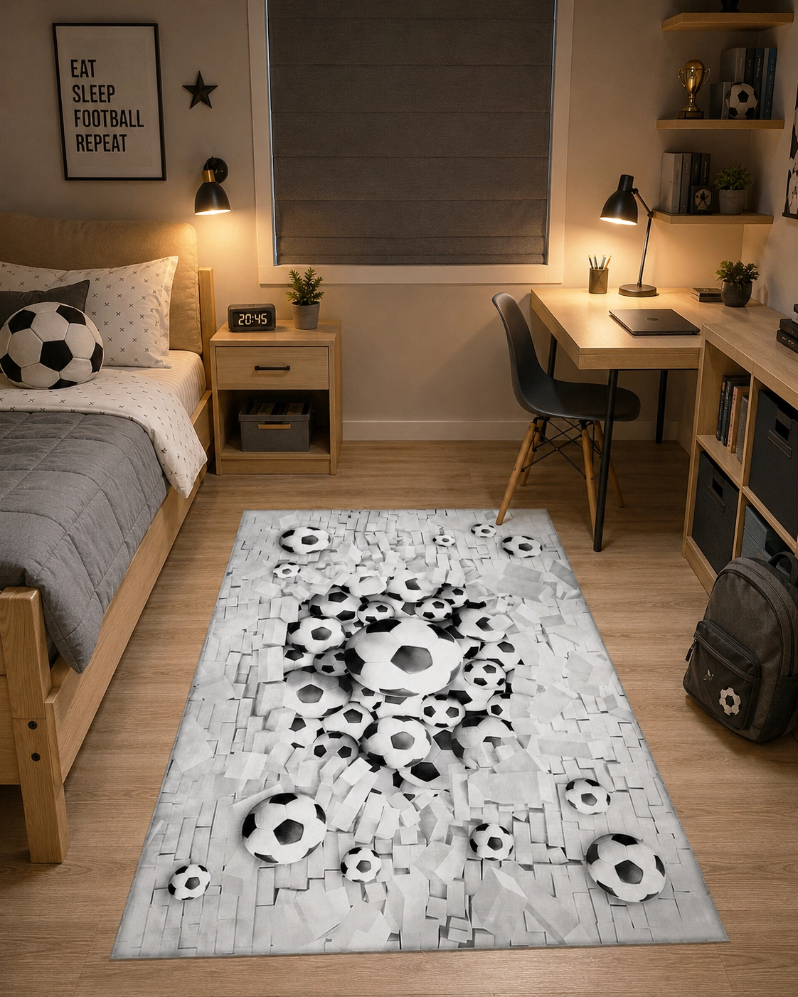 Futbol Topu Bambu Çocuk Halısı