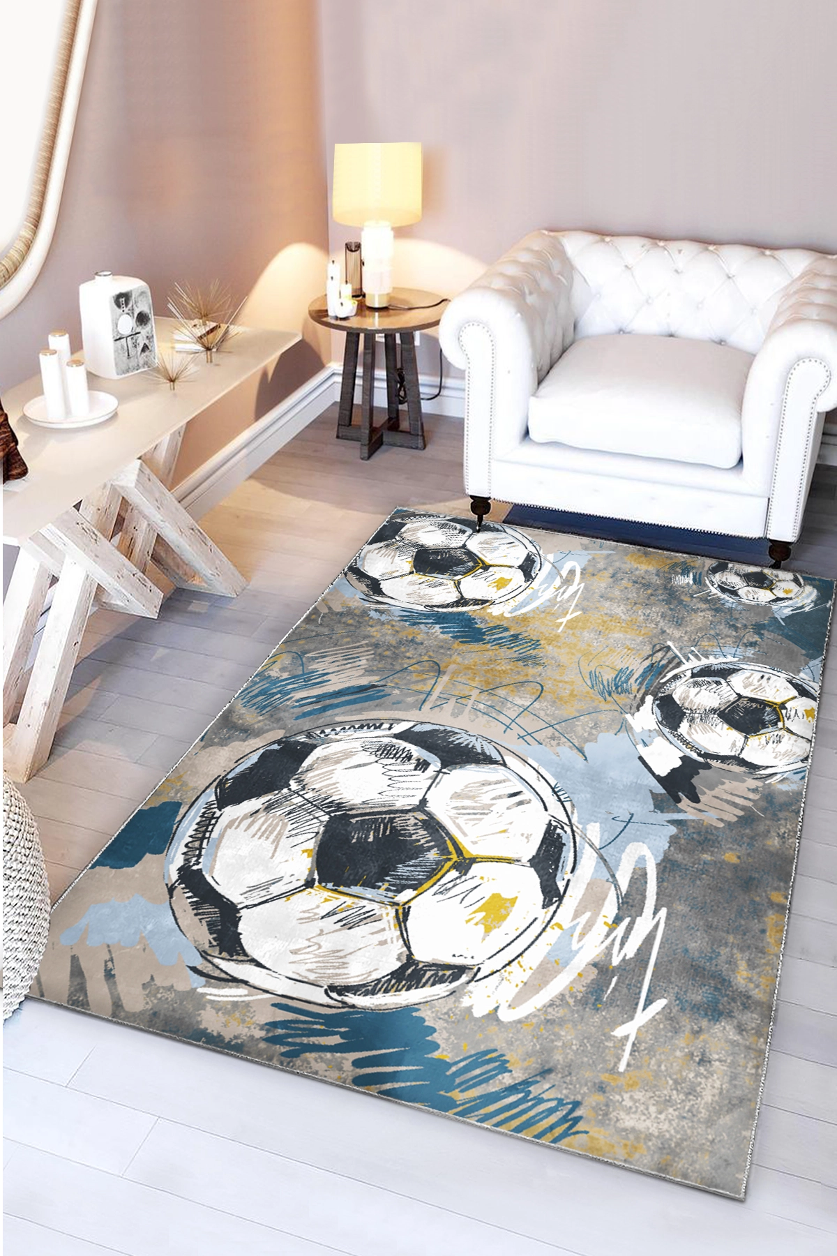 Futbol Topu Bambu Çocuk Halısı