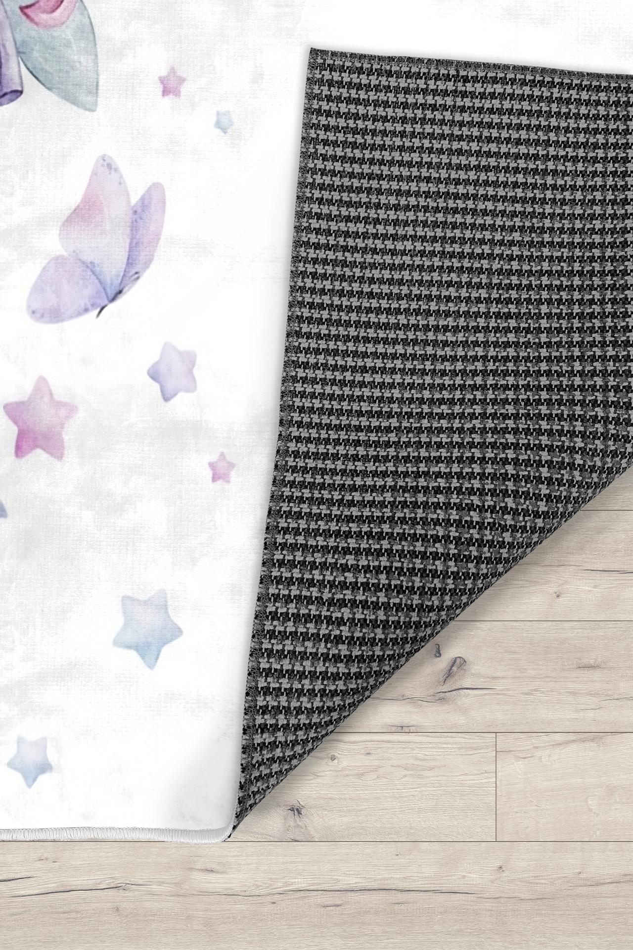 Prenses Kız Kelebekli Bambu Çocuk Halısı