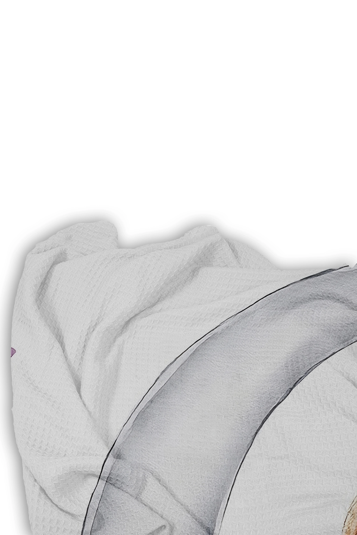 Sevimli Ayda Oturan Kız Tek Kişilik Çocuk Pike Yastık Kılıflı