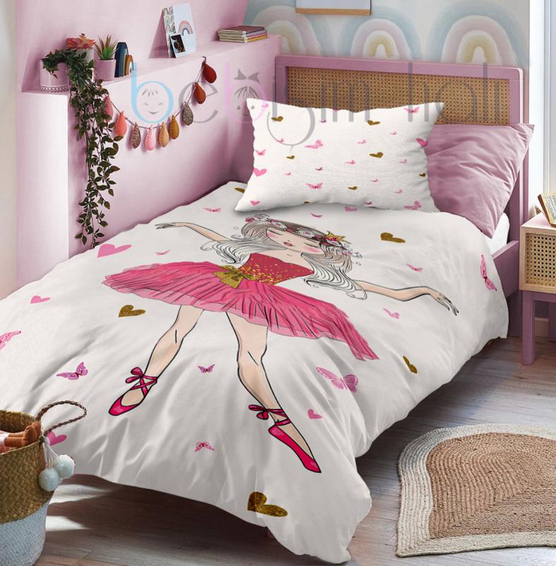 Balerin Prenses Peri Kız Desenli Tek Kişilik Bebek Çocuk Nevresim Takımı