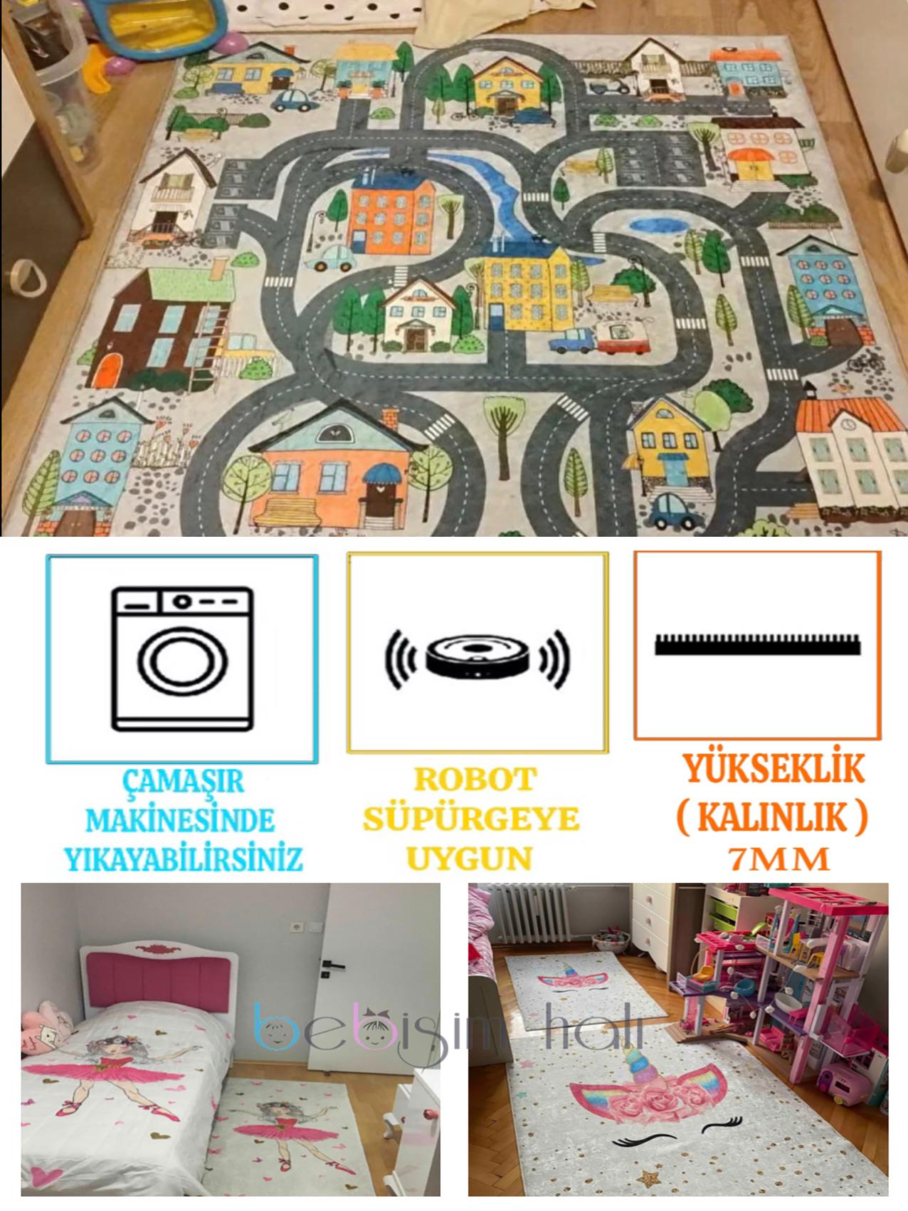 Iskandinav Yol Çocuk Odası Halısı