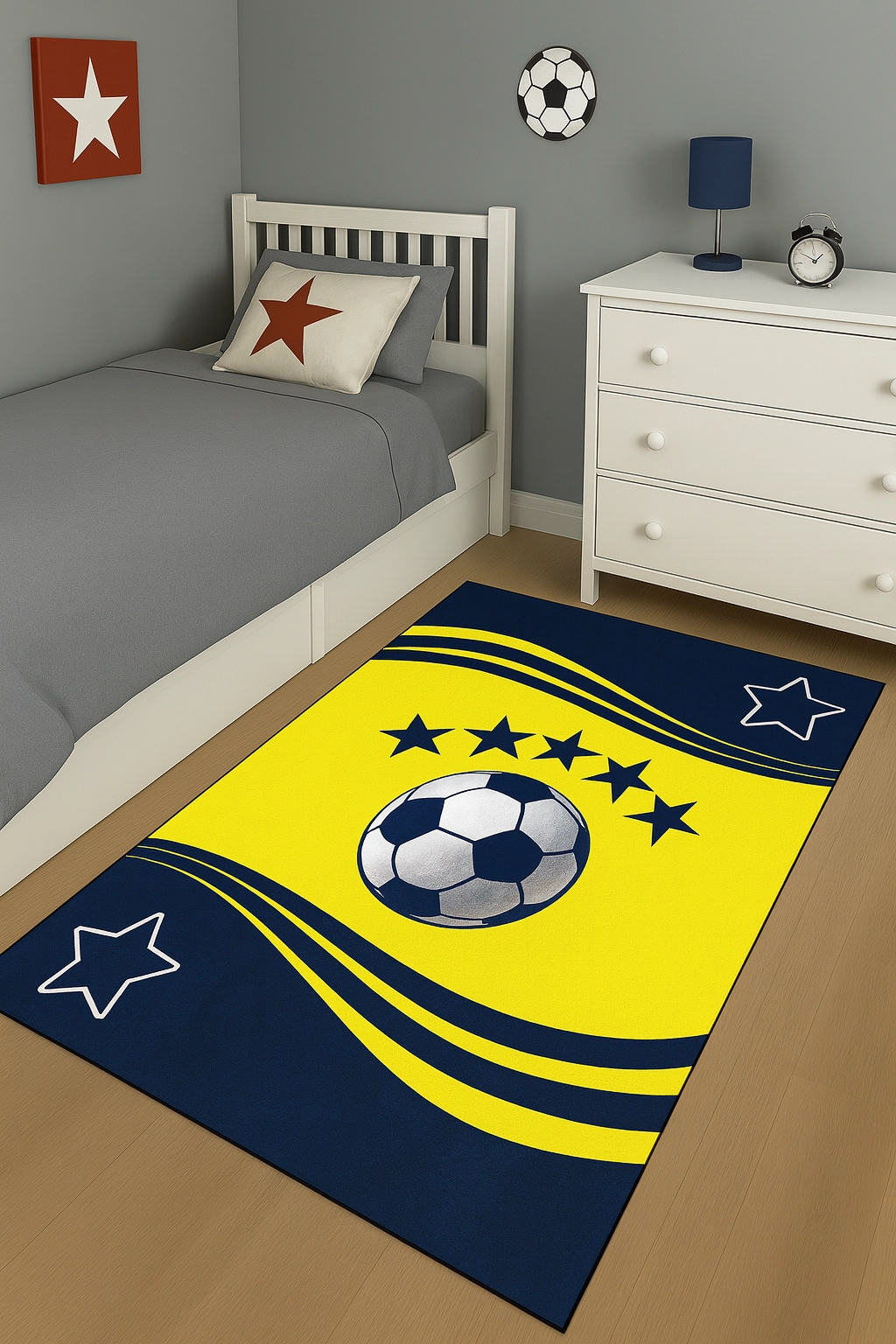 Taraftar Sarı Lacivert Çocuk Halısı