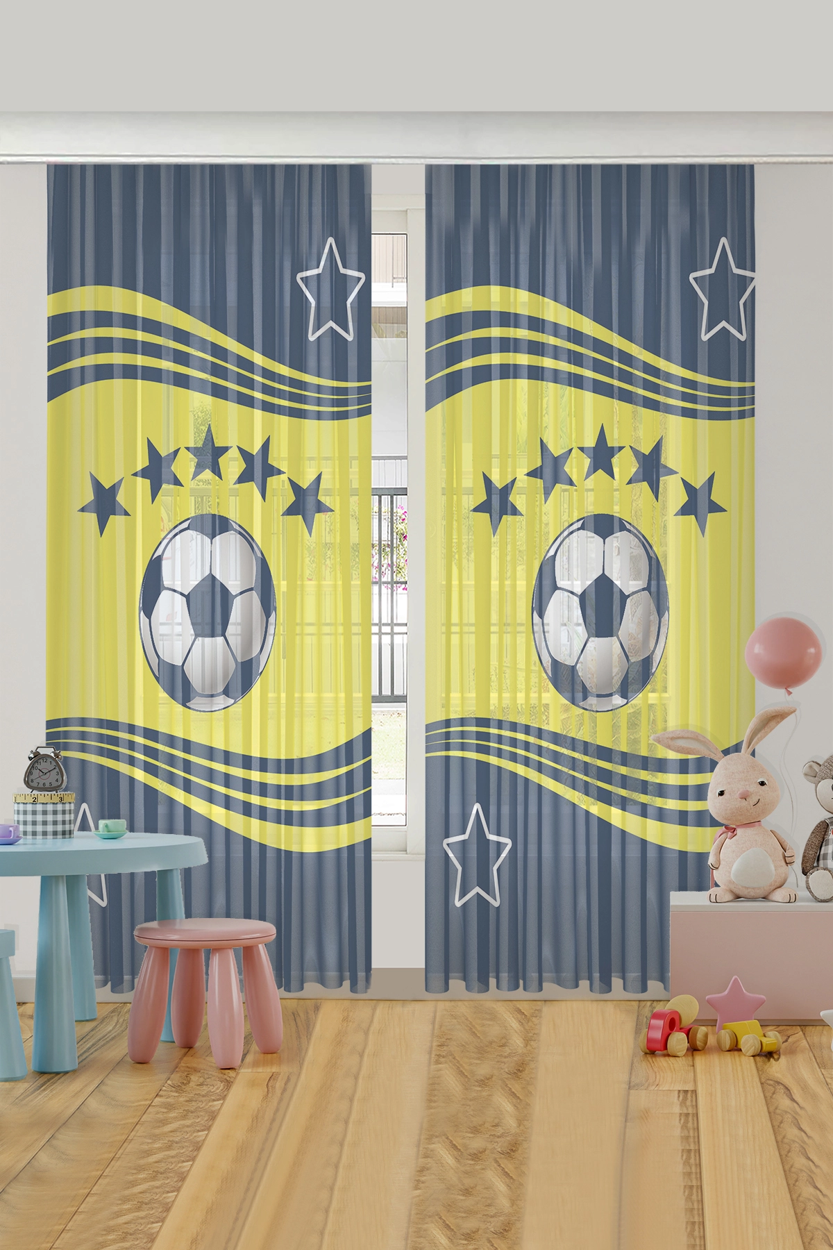 Taraftar Sarı Lacivert Çocuk Halısı