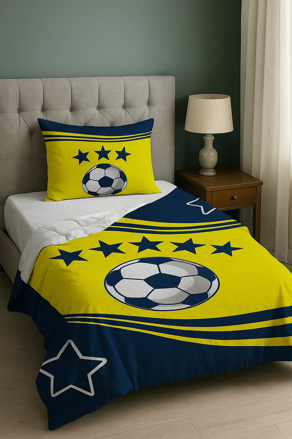 Taraftar Sarı Lacivert Çocuk Halısı