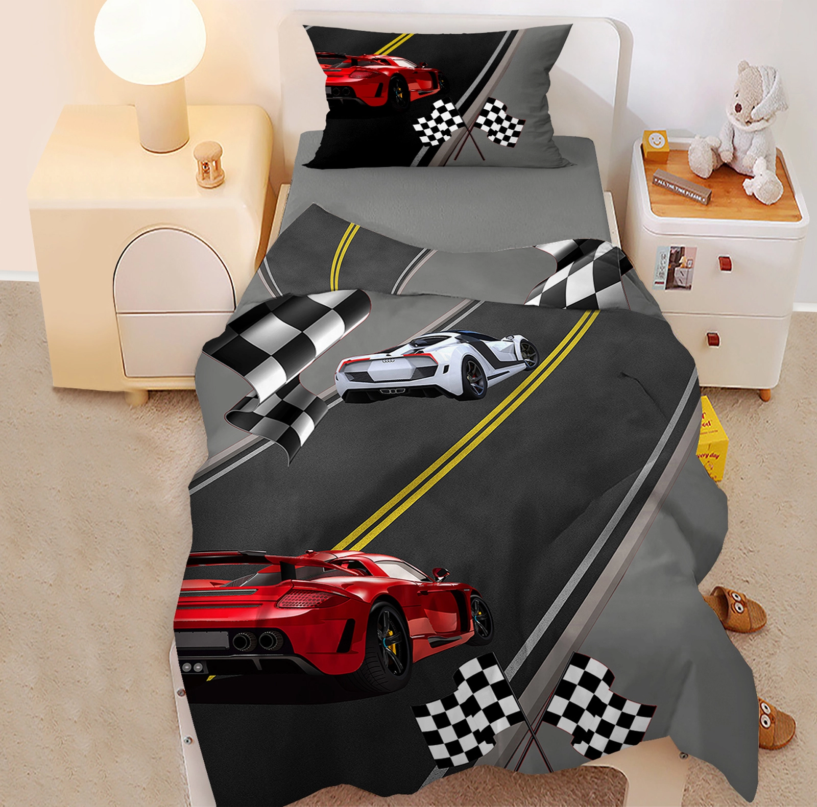 Yarış Pistli Çocuk Odası Halısı