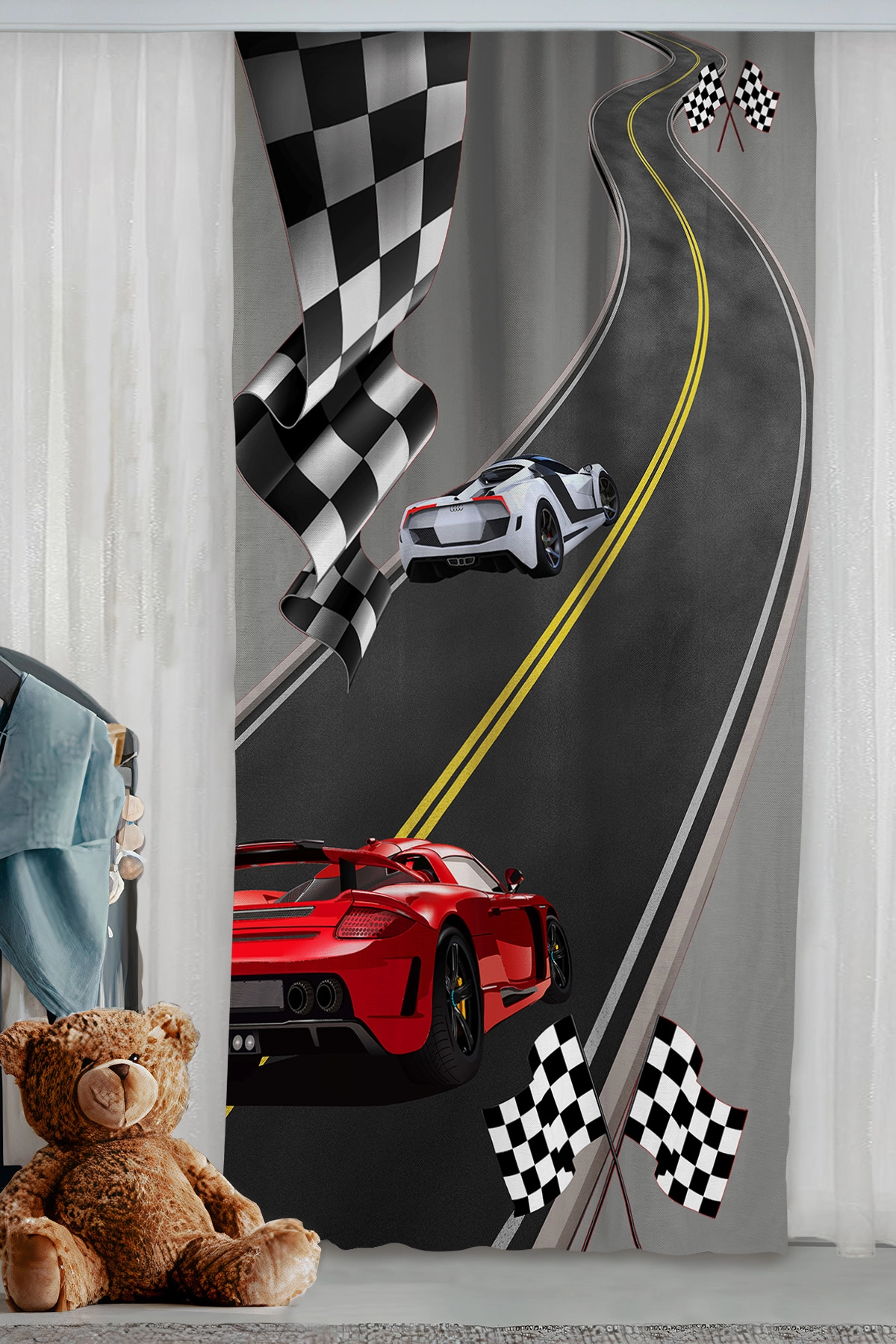Yarış Pistli Çocuk Odası Halısı