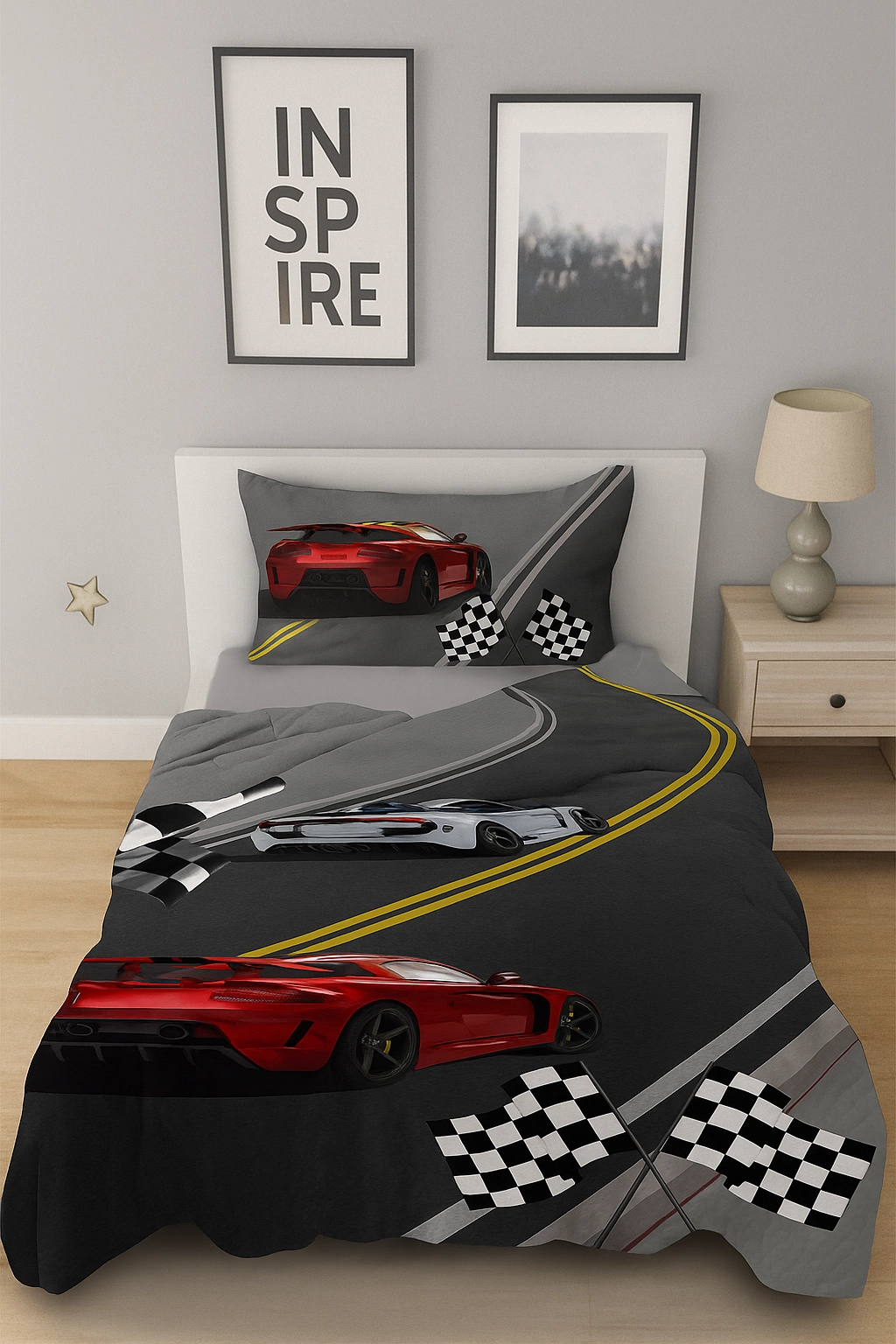 Yarış Pistli Çocuk Odası Halısı