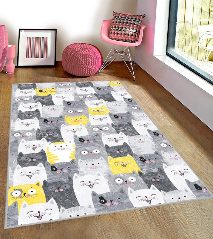 Bebişim Sevimli Kedi Çocuk Odası Halısı