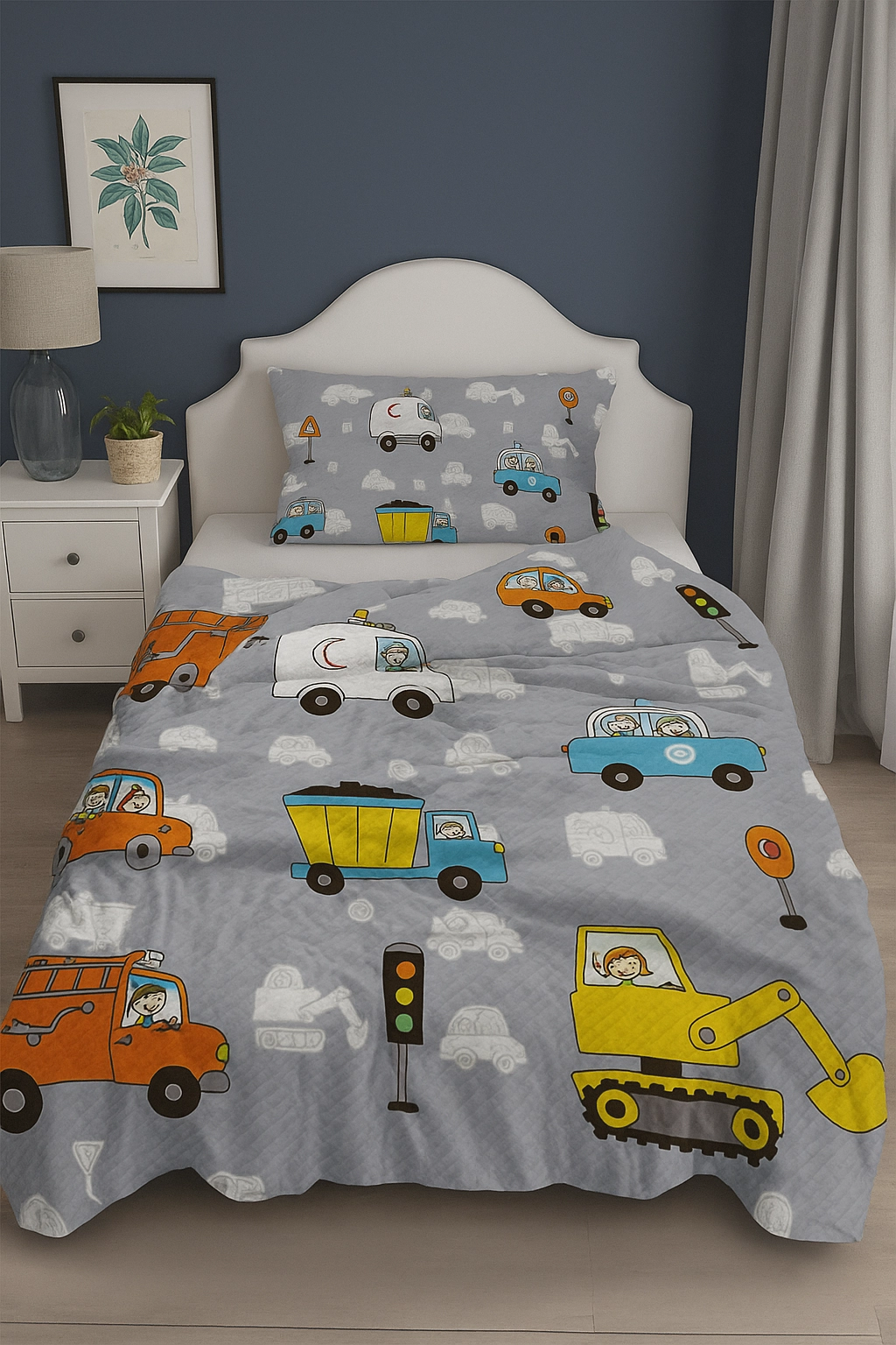 Arabalar Desenli Çocuk Odası Halısı