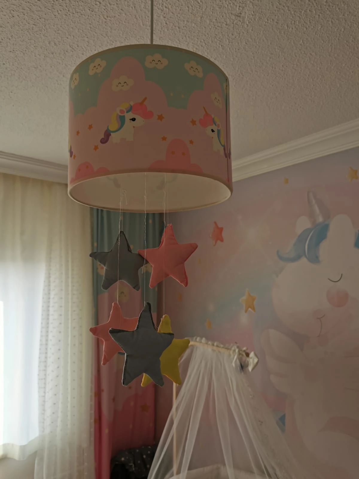 Sevimli Unicorn Çocuk Odası Sarkıt Avize
