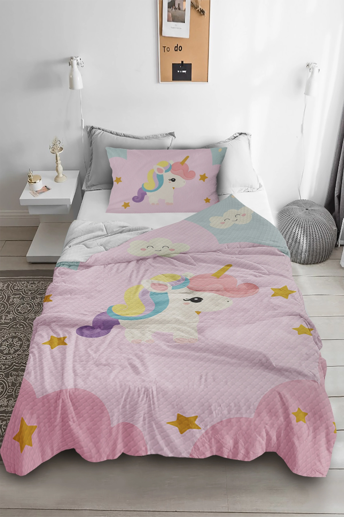 Bebişim Unicorn Pike&Yatak Örtüsü(Yastık Kılıflı)