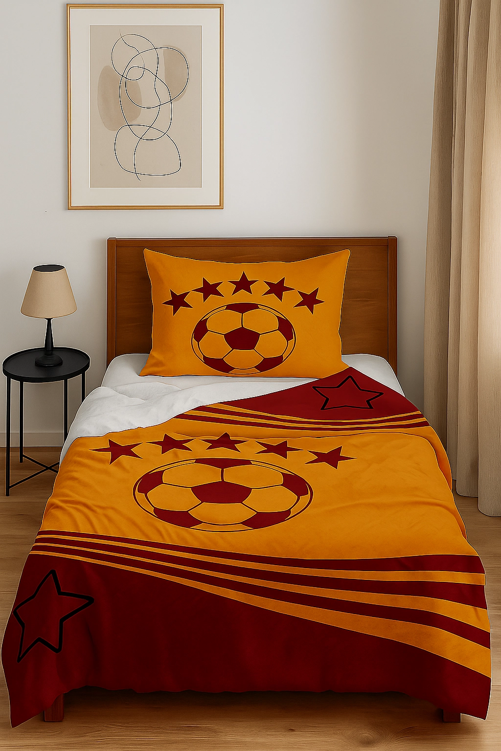 Taraftar Futbol Tek Kişilik Pike (Yastık Kılıflı)