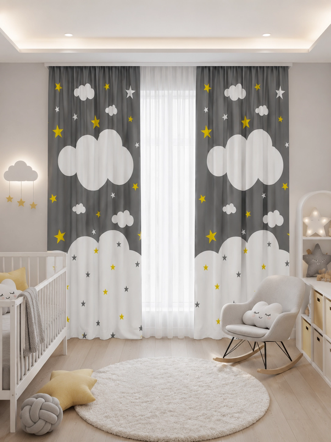 Bulutlu BİP189 Çift Kanat Çocuk Odası Fon Perde