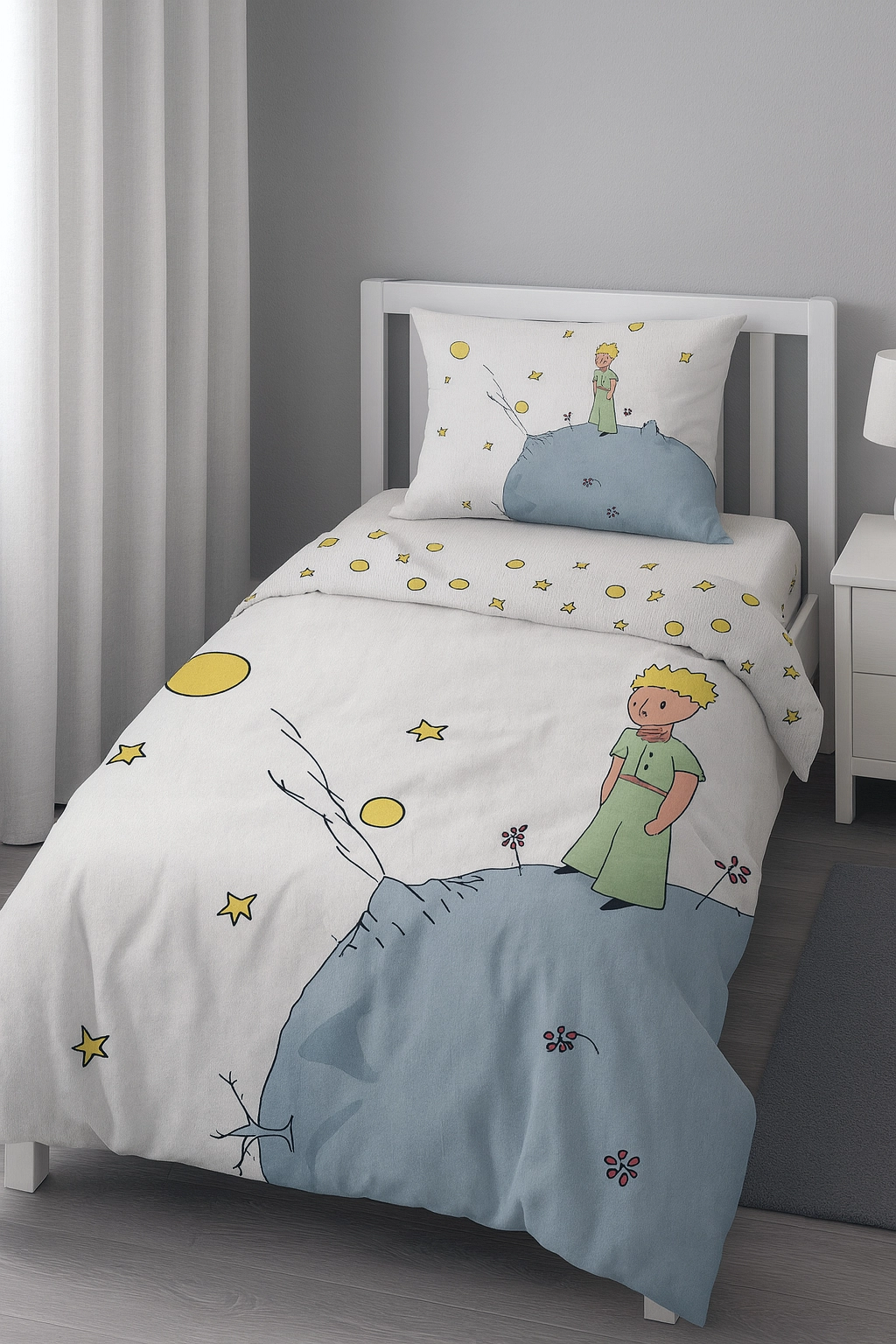 Küçük Prens Desenli Tek Kişilik Bebek Çocuk Nevresim Takımı