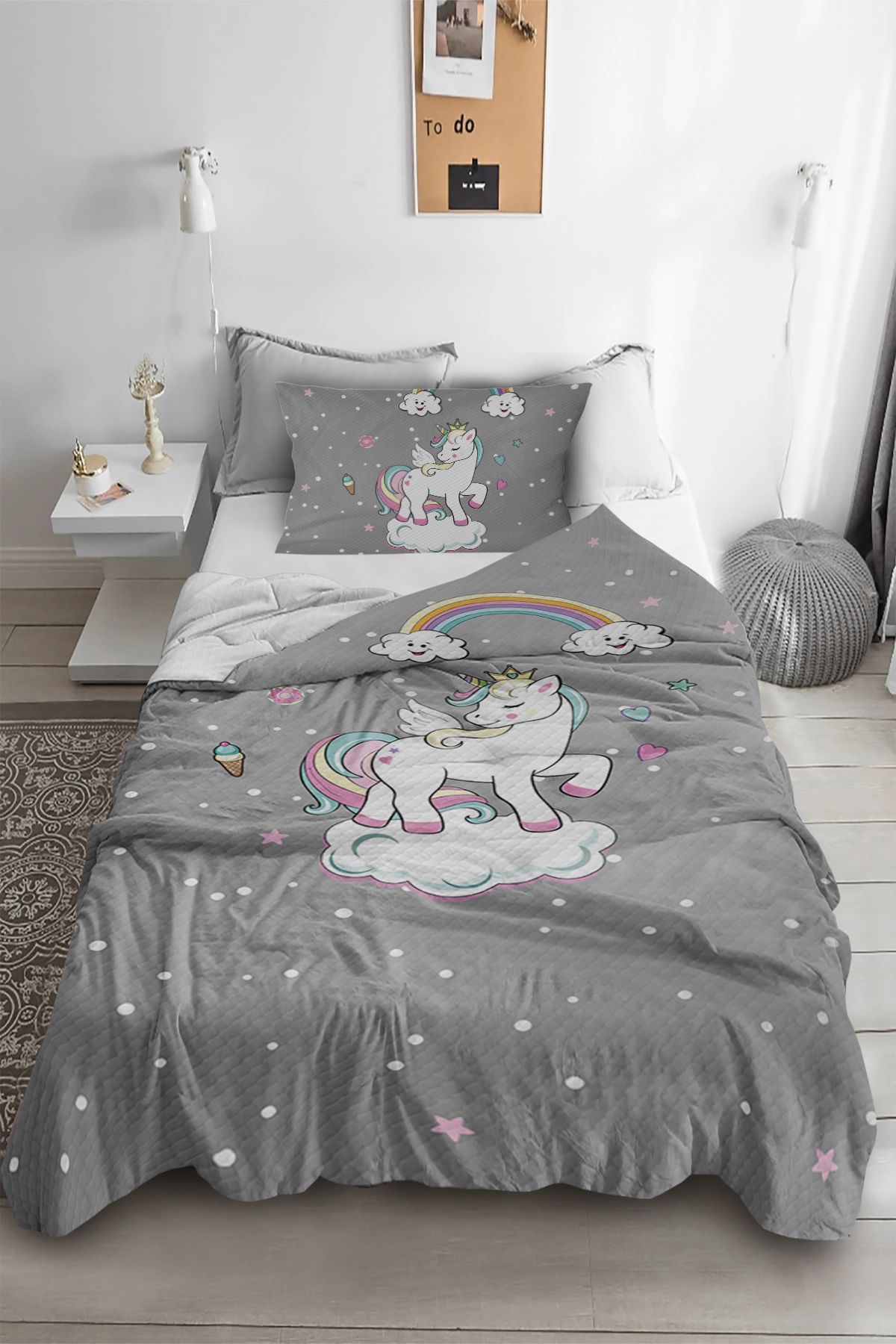 Bebişim Sevimli Unicorn Çocuk Odası Halısı