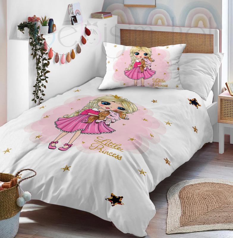 Sevimli Küçük Prenses Unicorn Tek Kişilik Nevresim Takımı