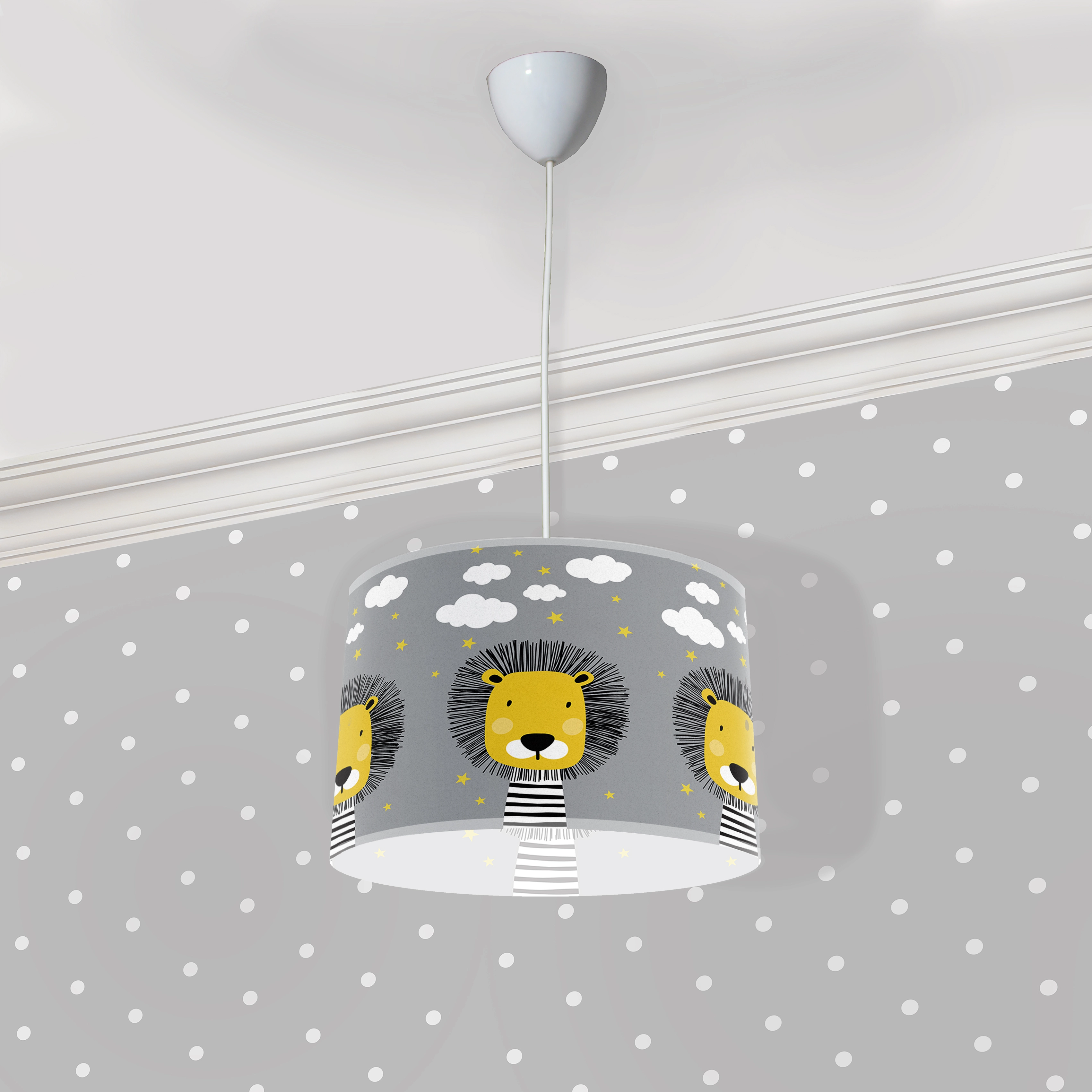 Sevimli Aslan Desenli Çocuk Odası Halısı