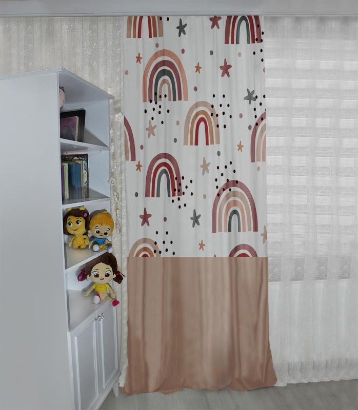 Caprice Gökkuşağı CP164 Çift Kanat Çocuk Fon Perde