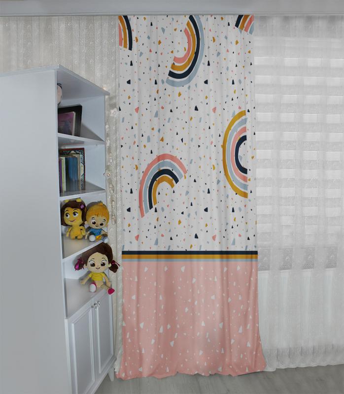 Caprice Gökkuşağı CP168 Çift Kanat Çocuk Fon Perde