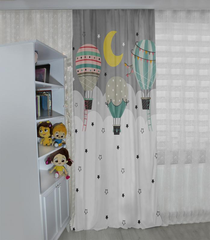 Caprice Uçan Balonlar CP178 Çift Kanat Çocuk Fon Perde