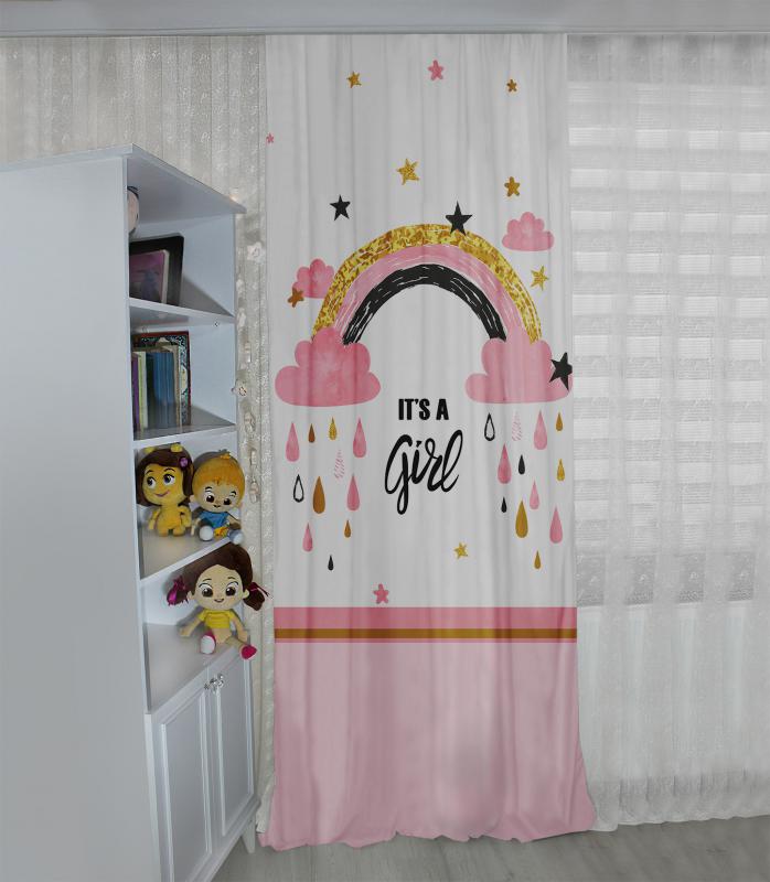 Caprice Gökkuşağı CP179 Çift Kanat Çocuk Fon Perde