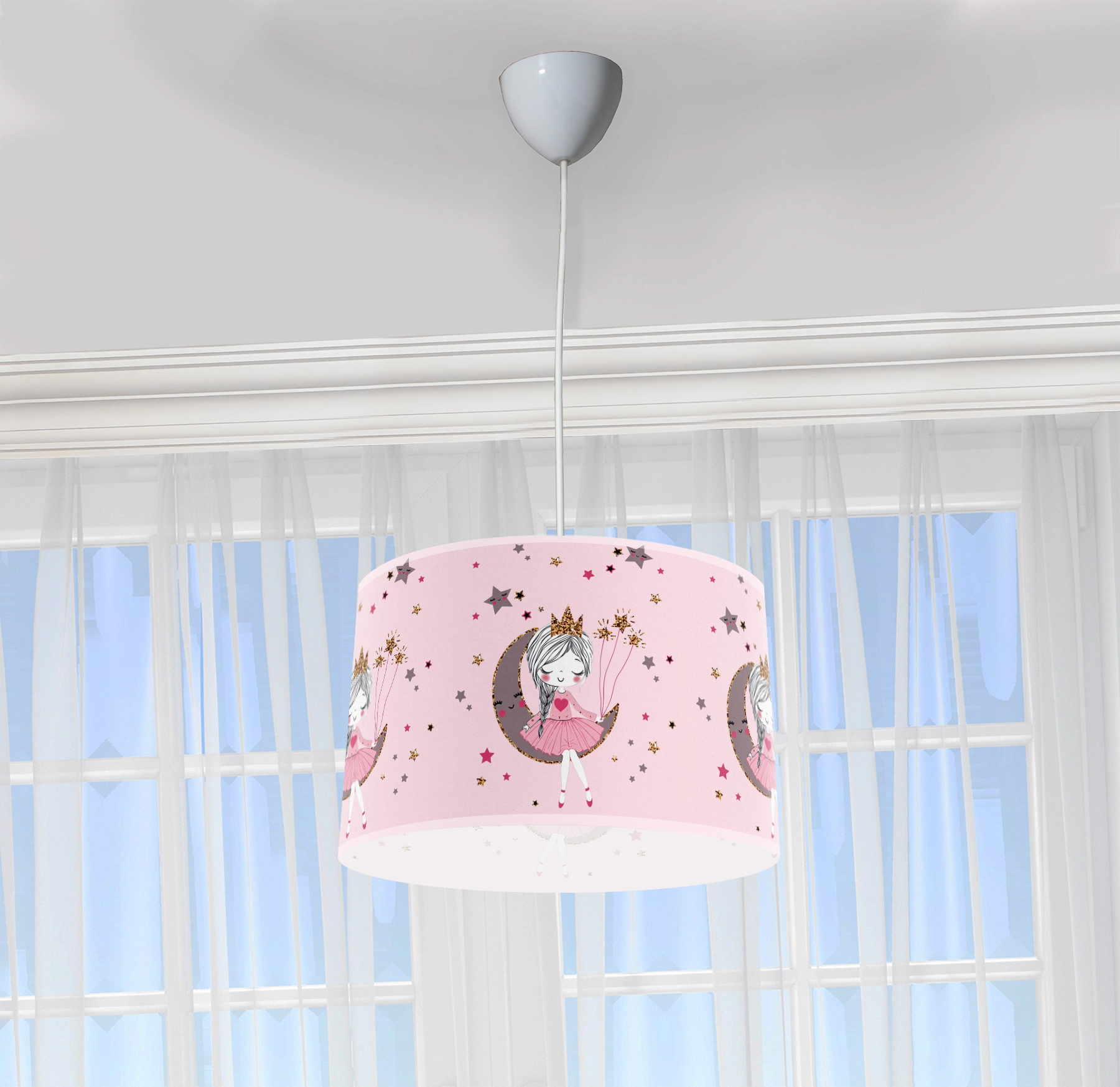 Ayda Oturan Sevimli Prenses Çocuk Odası Sarkıt Avize