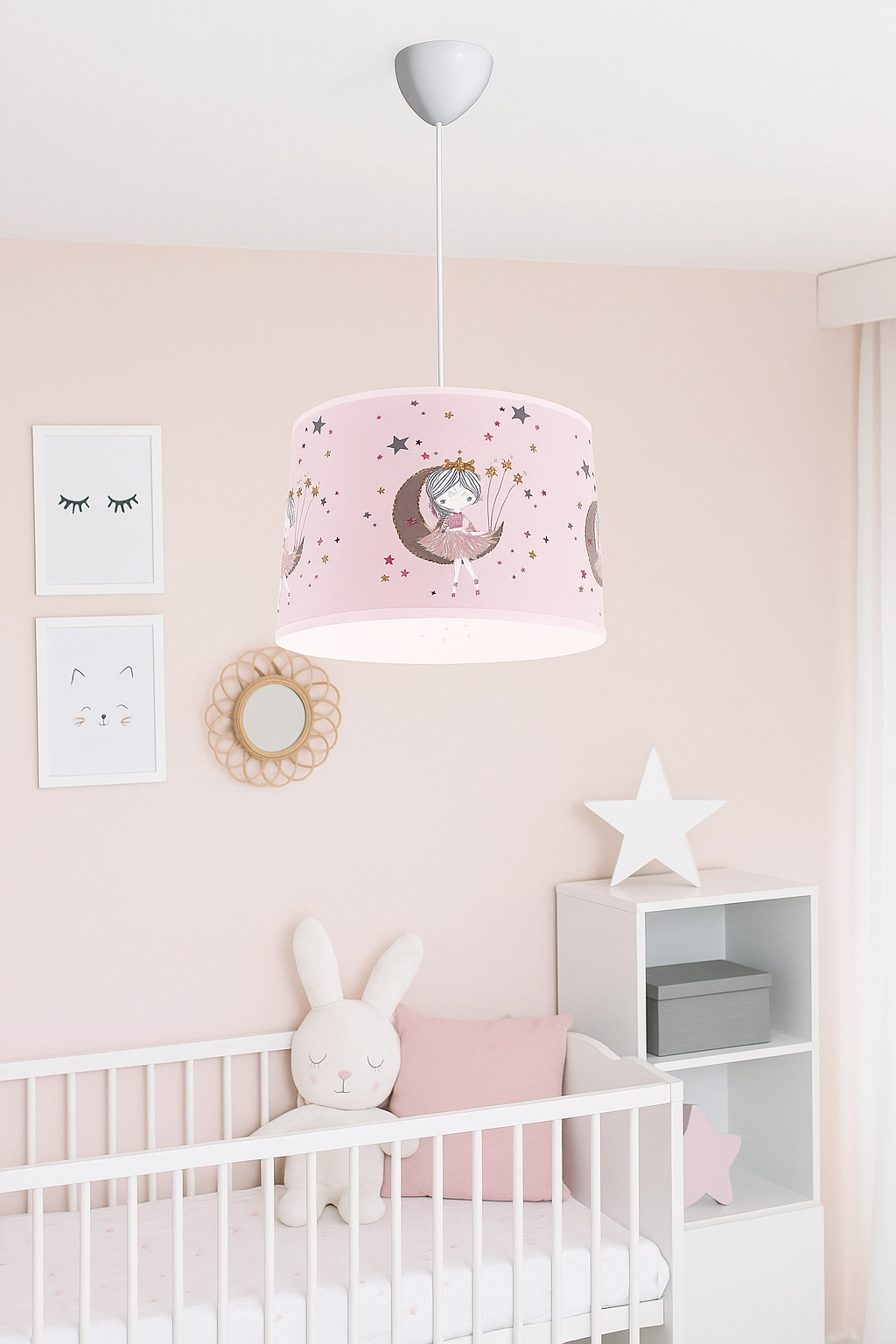 Pembe Zeminli Pırıltı Prenses Çocuk Odası Halısı