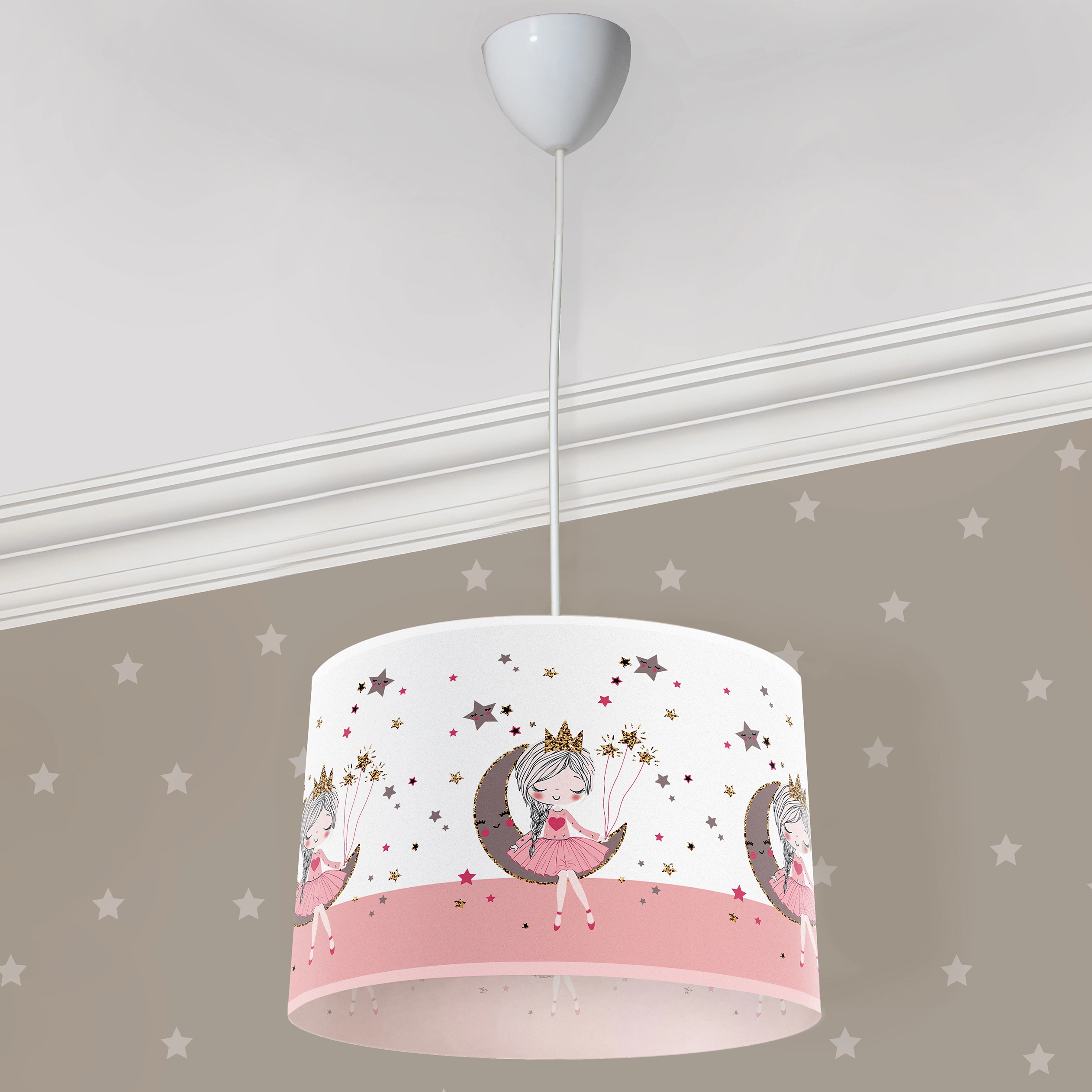 Beyaz Zeminli Pırıltı Prenses Çocuk Odası Halısı