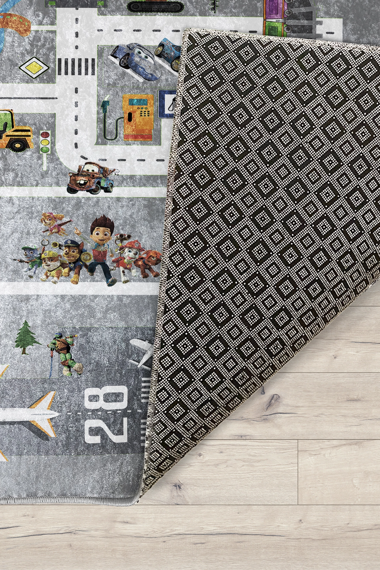 Eğitici Yol Arabalı Çocuk Halısı