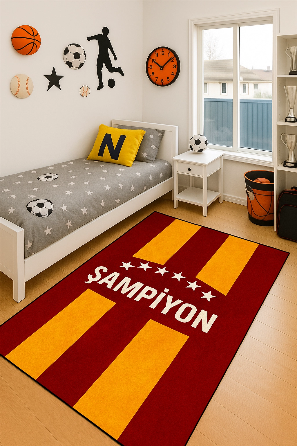 Taraftar Sarı Kırmızı Çocuk Halısı