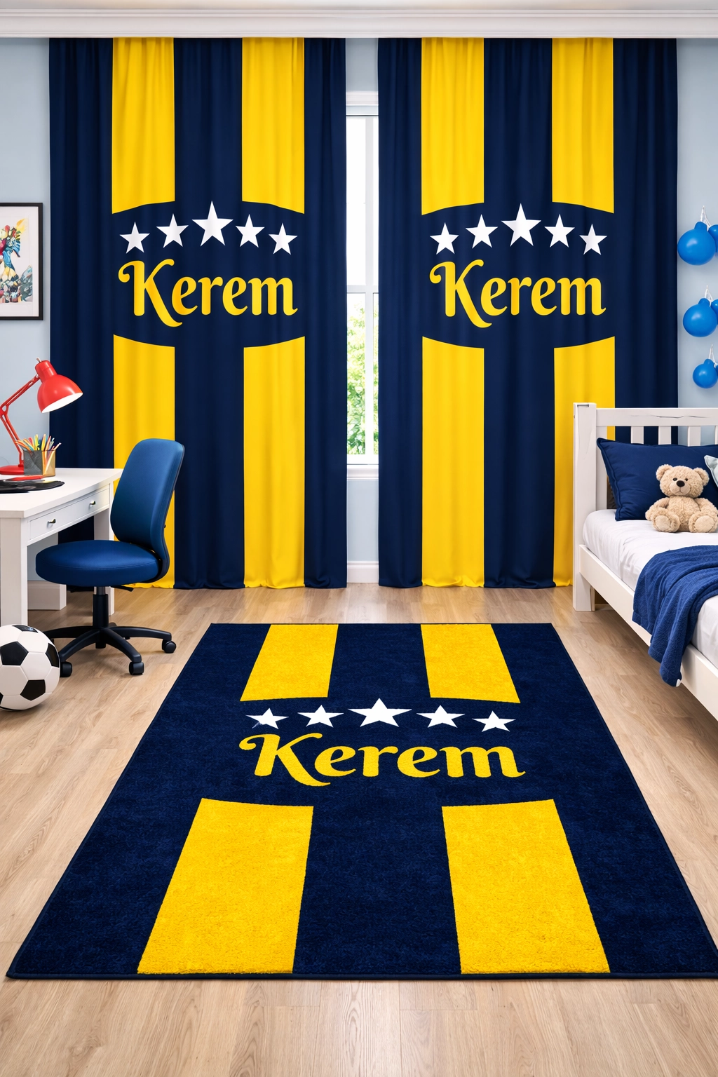 Sarı Lacivert Taraftar İsimli Çocuk Halısı