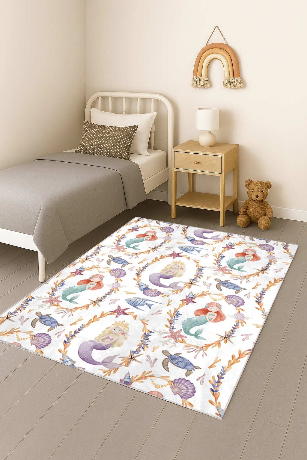 Denizkızı Masalı Bambu Çocuk Odası Halısı