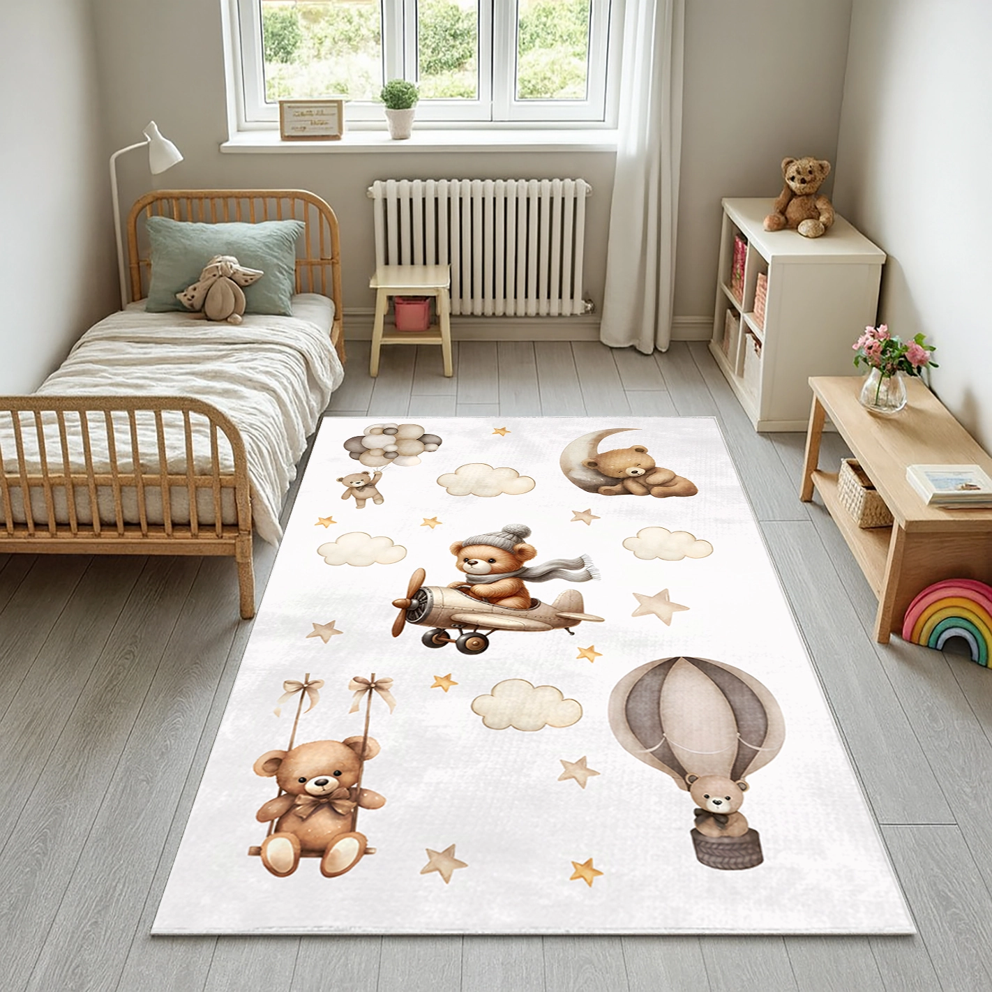 Ayıcıklı Bambu Bebek Çocuk Halısı