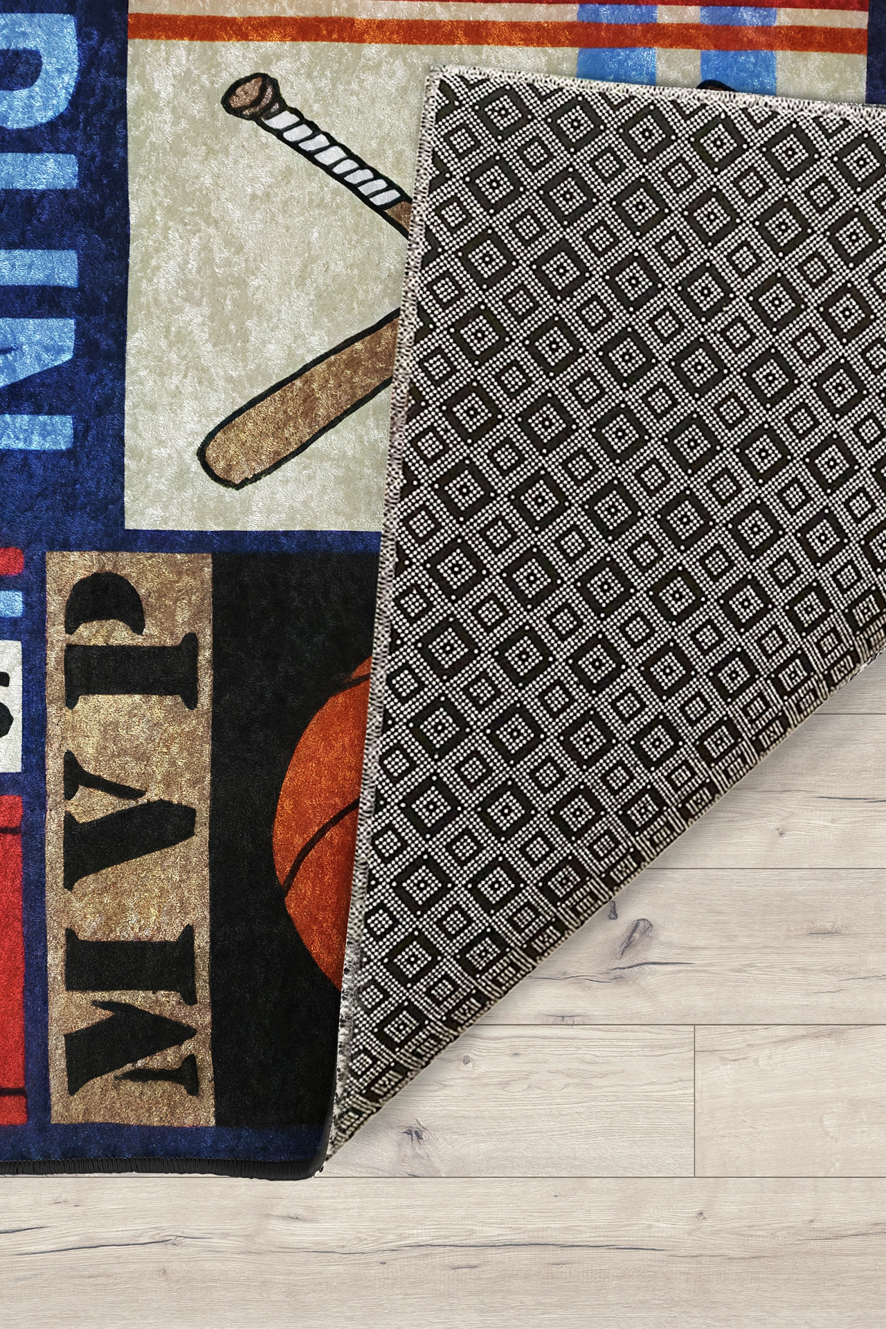 Futbol Basketbol ve Spor Desenli Erkek Çocuk Odası Halısı