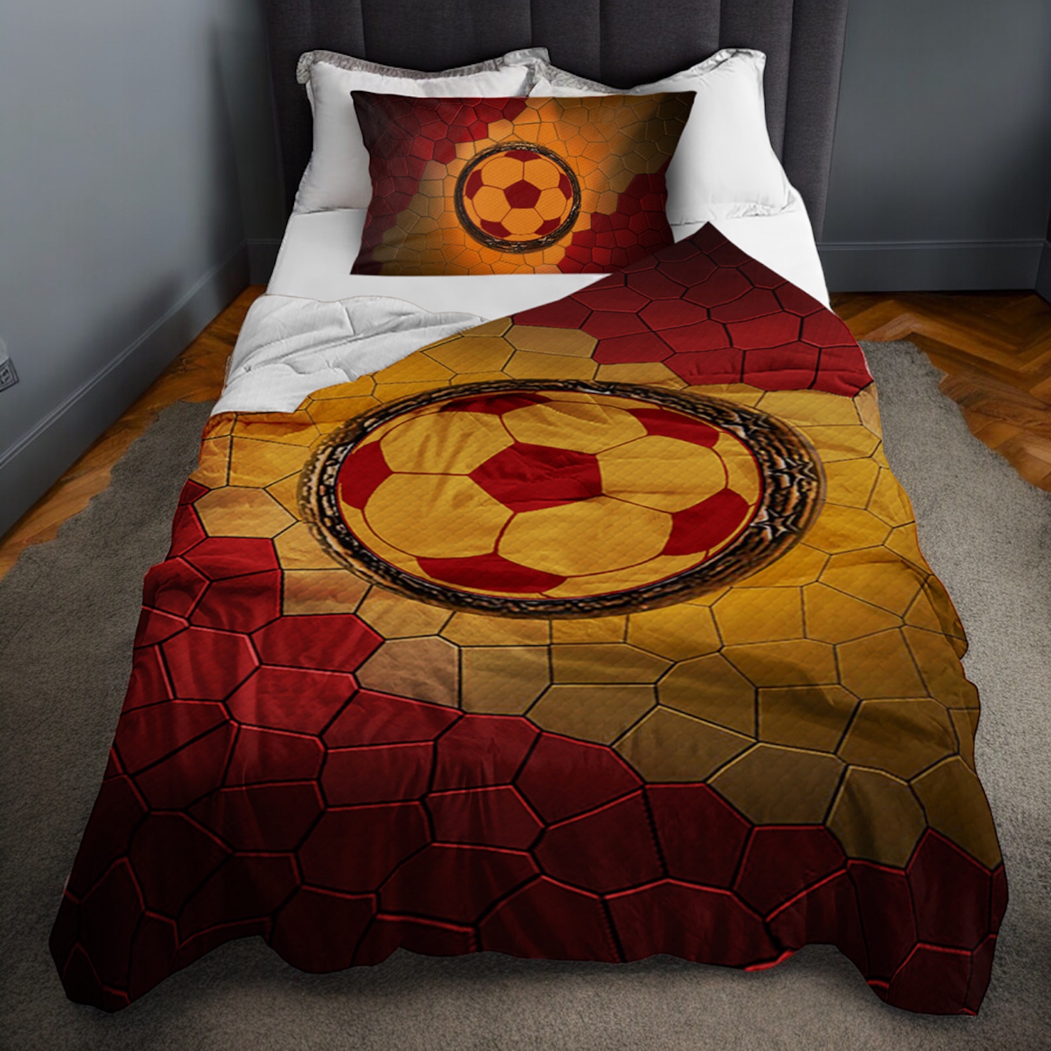 Taraftar Futbol Tek Kişilik Pike (Yastık Kılıflı)