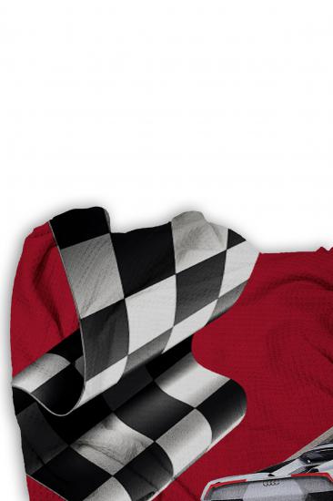 Kırmızı Arabalı Tek Kişilik Pike (Yastık Kılıflı)