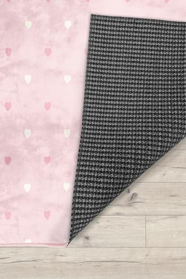 Pembe Fiyonklu Bambu Çocuk Odası Halısı