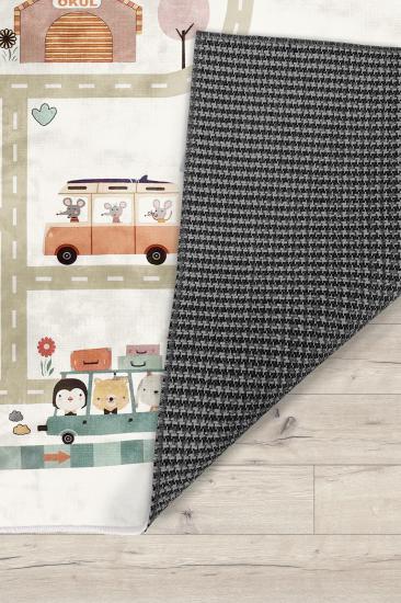 Eğitici Yollu Bambu Çocuk Odası Halısı
