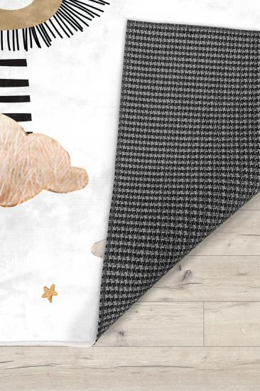 Sevimli Aslan Bambu Çocuk Odası Halısı