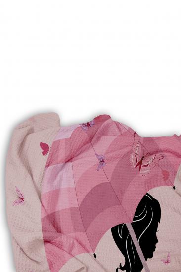 Şemsiyeli Kız Tek Kişilik Pike (Yastık Kılıflı)