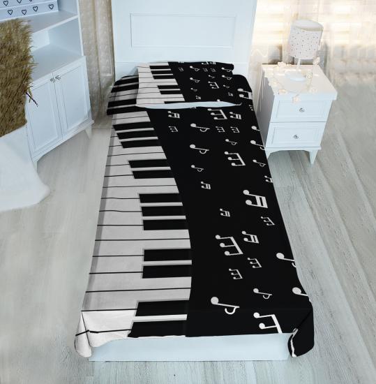 Bebişim Piyano Çocuk Odası Yatak Örtüsü