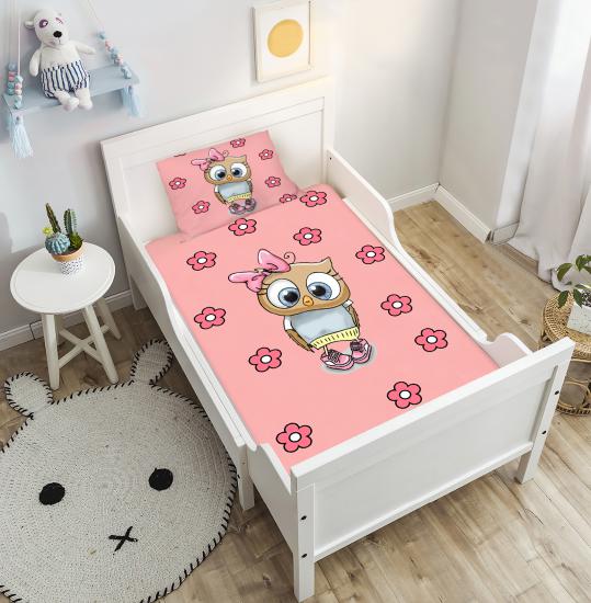 Bebişim Sevimli Baykuş Çocuk Odası Yatak Örtüsü