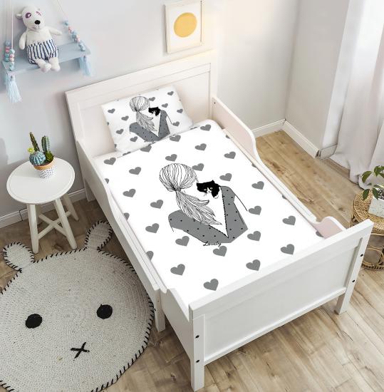 Bebişim Sevimli Kedi Çocuk Odası Yatak Örtüsü